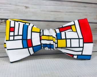 Mondrian blocks, Mondrian Bowtie, Abstract art bowtie, art bowtie, artist bowtie, Modern art bowtie, mondrian gift, painter bowtie