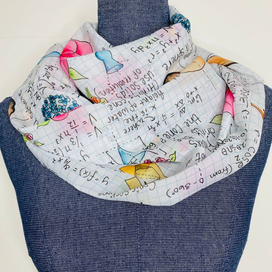 Feminine Math Scarf, Math Gift for Her, Steminist Scarf, Infinity Scarf ...