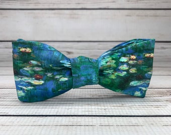 Water Lillies Tie Monet Neckties Mens Art Neck Ties 