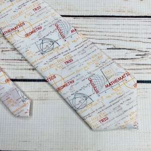 Calculus tie, geometry tie, equation tie, math teacher tie, math tie, math gift, mathematics tie, math accessory