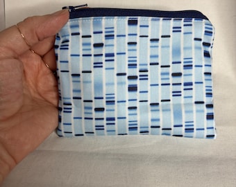 Estojo com zíper para DNA, presente para eletroforese, carteira para cartões de ciências, acessório científico, carteira de química, porta-moedas de DNA, presente científico, presente de DNA