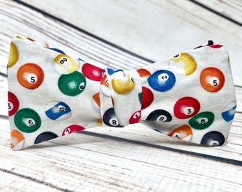 Pool bowtie, Billards bowtie, eight ball, game bowtie, pool player gift, billards accessory, pool balls