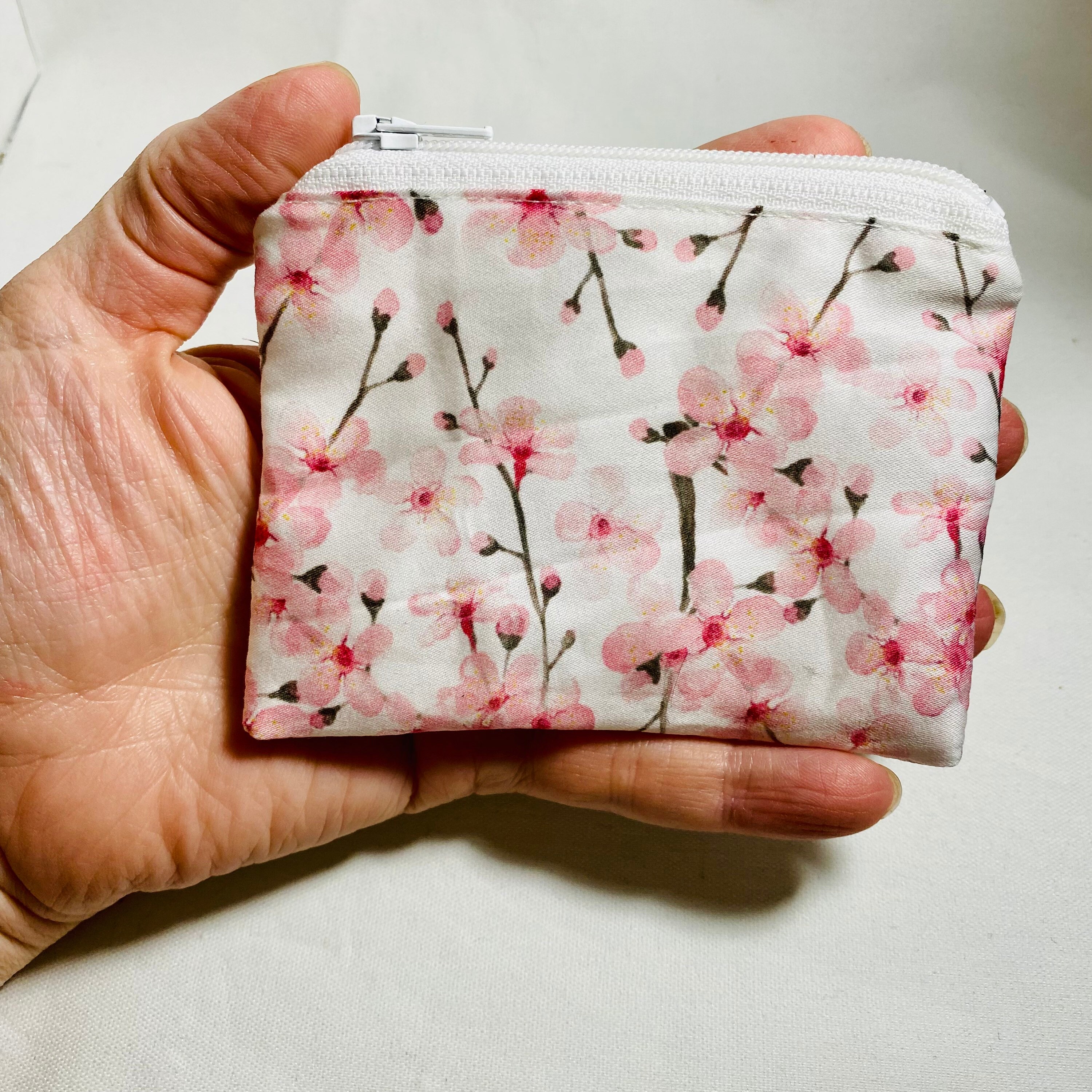 Asakusa Bunko L-Shaped Long Wallet - Double Cherry Blossom Pink