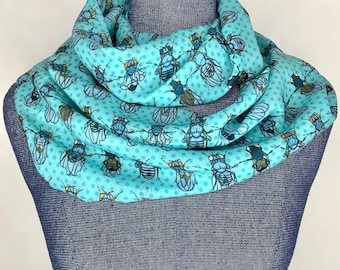 Drosophila scarf, fruit fly accessory, genetics scarf, fly lab, infinity scarf, biology teacher gift, genetics gift, drosophilia gift