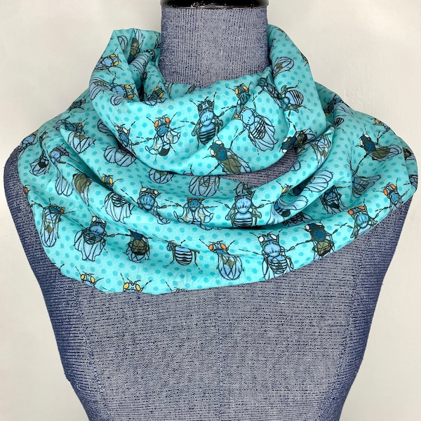 Drosophila scarf, fruit fly accessory, genetics scarf, fly lab, infinity scarf, biology teacher gift, genetics gift, drosophilia gift