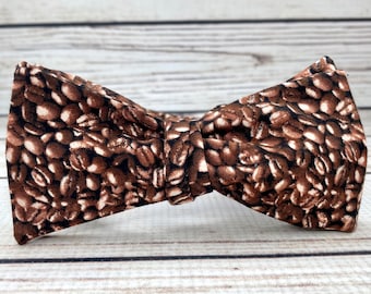 coffee bowtie, coffee bean bow tie, barista gift