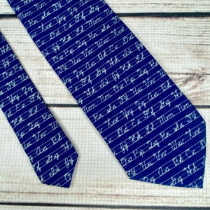 Handwriting tie, Cursive tie, teacher necktie, teacher gift, school tie, teacher accessory, old script necktie