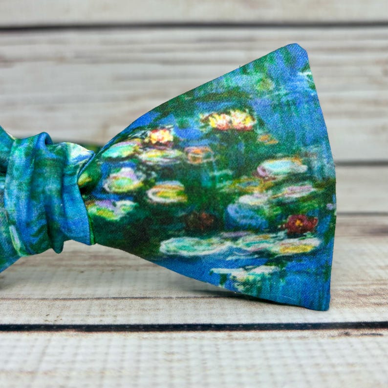Water Lilies Bowtie, Water Lily Bow Tie, Claude Art Bowtie