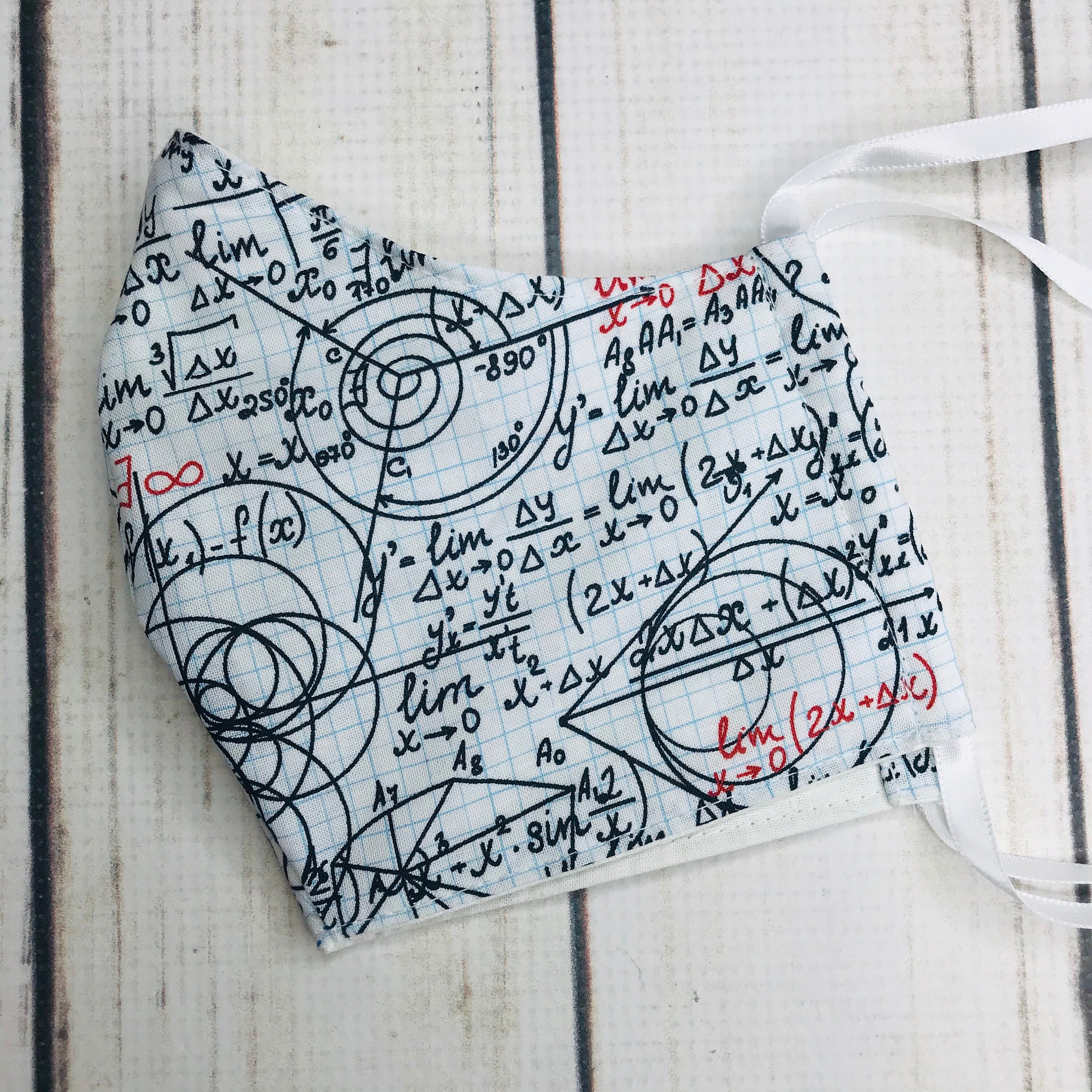 Math face mask math equations mask 100 cotton made in USA Etsy