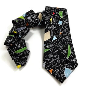 Math tie, geometry tie, equation tie, math teacher tie, math teacher gift, science tie, mathematics tie, geometry proofs, math gift image 2