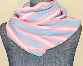 Transgender Pride Flaggen Schal, LGBTQIA+ Accessoire, Chiffon Schlauchschal