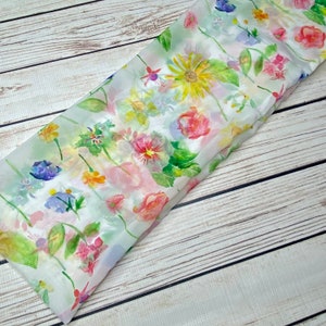 Wildflower scarf, flower garden scarf, watercolor flowers, chiffon infinity scarf, pastel floral scarf, image 4