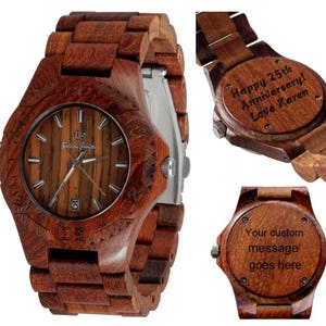 Wooden watch-Wood watch engraving-Men&#39;s watch-Women&#39;s watch-Custom watch-Christmas-wedding-Anniversary gift-personal laser engraving-Zion