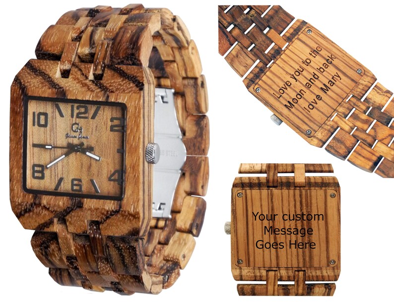 Wood Watch Handmade from Zebrawood Wrangell image 1