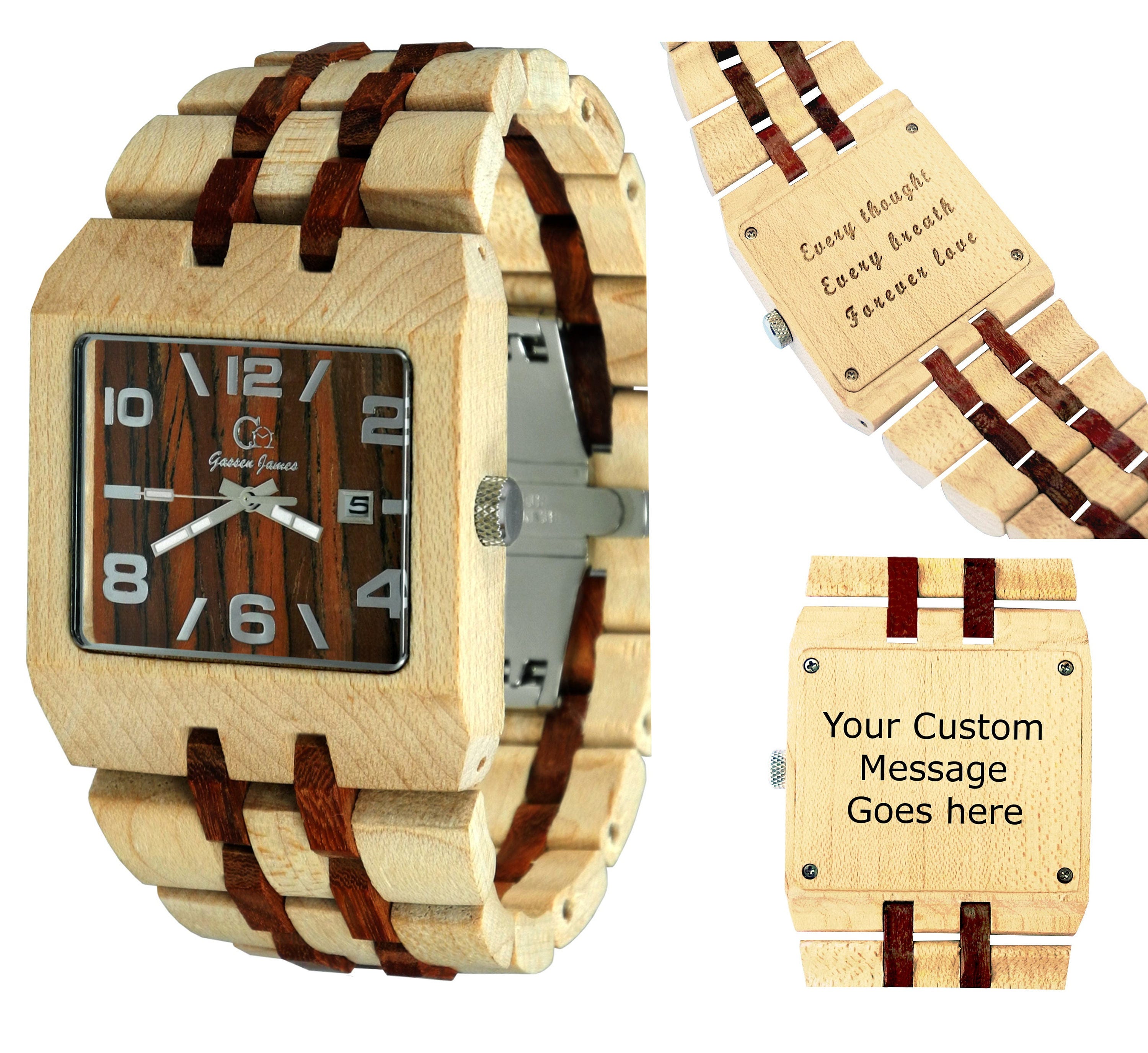 Wood Watch Handmade from Maple and Rosewood Rainier Etsy