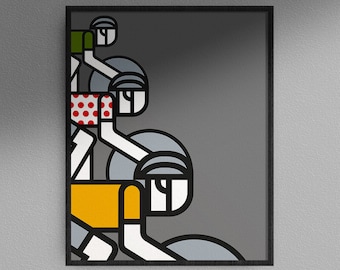 Peloton Art Print | Tour De France | Cycling | Bicycle | Bicycle Poster | Yellow Jersey | Le Velo | Bike | The Grand Depart | Bike Art
