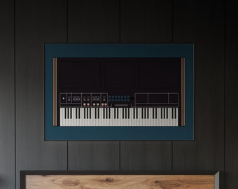 Polymoog Art Print | Moog Analog Synth | Vintage Graphic | Home Studio | Music | Keyboard | Musical Instrument | Musician | Mid Century