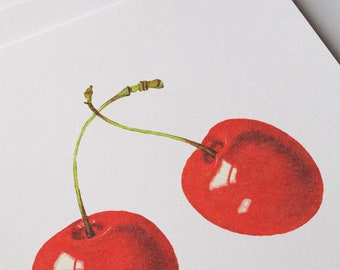 Cherries Vintage Illustration Art Print | Kitchen Poster | Home Decor | Kitchen Wall Art | Vintage Home Decor