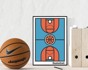 Basketball Art Print | Sports Gift | Bold Line Art | Basketball Court | Sports Art | Sports Poster | Bike Poster | Sports Poster | Sport Art