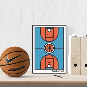Basketball Art Print | Sports Gift | Bold Line Art | Basketball Court | Sports Art | Sports Poster | Bike Poster | Sports Poster | Sport Art