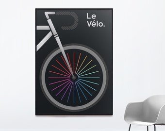 Le Vélo Noir Art Print | Tour De France | Cycling Jerseys | Bicycle | Bike Art | Bicycle | Velo | Bike Poster | Sports Poster | Sport Art