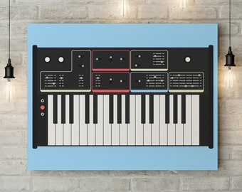 Moog Concertmate Art Print | Analog Synth | Vintage Graphic | Home Studio | Music | Keyboard | Musical Instrument | Musician | Mid Century