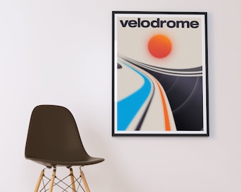Velodrome Art Print | Cycling | Tour De France | Bicycle | Cycle | Tour De Yorkshire | Velo | Biking | Bike | Sports | Mid Century Modern