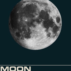Moon Art Print | Space Poster | Galaxy Art | Lunar Print | Celestial ...