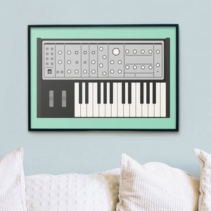 Moog Sub Phatty Art Print | Analog Synth | Vintage Graphic | Home Studio | Music | Keyboard | Musical Instrument | Musician | Mid Century