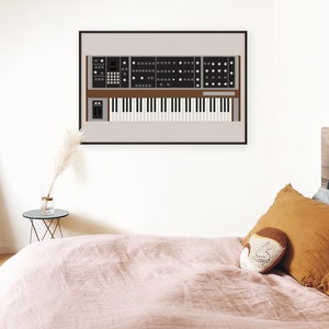 Memorymoog Art Print | Moog Analog Synth | Vintage Graphic | Home Studio | Music | Keyboard | Musical Instrument | Musician | Mid Century