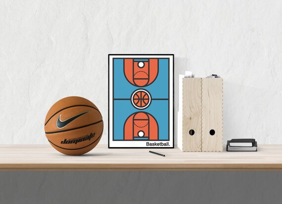 Basketball Art Print | Sports Gift | Bold Line Art | Basketball Court | Sports Art | Sports Poster | Bike Poster | Sports Poster | Sport Art