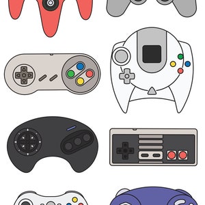 Videogame Controllers | Retro Minimalist | Nintendo | Sega | Xbox ...