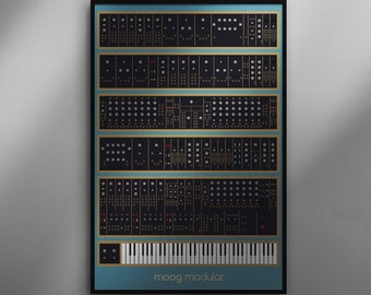 Moog Modular Art Print | Analog Synth | Vintage Graphic | Home Studio | Music | Keyboard | Musical Instrument | Musician | Mid Century