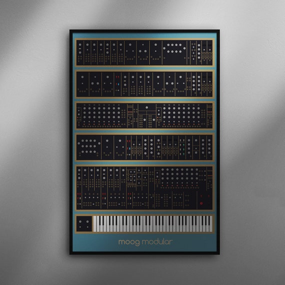 Moog Modular Art Print Analog Synth Vintage Graphic Home Studio