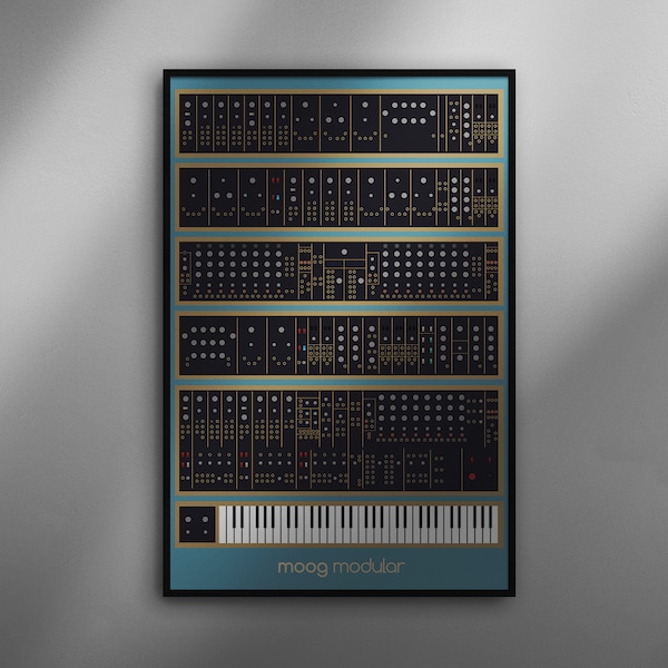 Moog Modular Art Print | Analog Synth | Vintage Graphic | Home Studio | Music | Keyboard | Musical Instrument | Musician | Mid Century