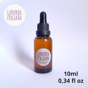 Aceite esencial de lavanda 100 % puro – Hecho en Italia 10 ml | Relajación, difusor, aromaterapia y fragancia natural para el hogar