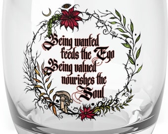 Being Valued Nourishes The Soul Cottagecore Fairy Mushroom Whiskey Glass