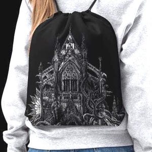 Gotycka torba katedralna ze ściągaczem, plecak, moda alternatywna w stylu gotyckim