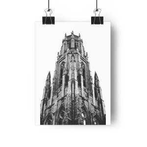 Cathedral Hamilton Ontario 5x7 Gothic Architecture Spire Print Black and White Dark Art Contemporary