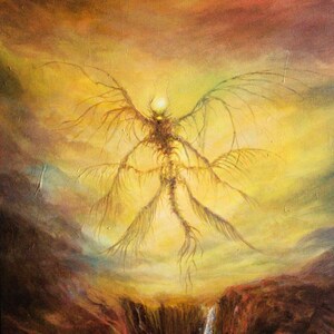 Surreal Doom Angel Print Art Painting Reproduction Fantasy Dark Surreal Figure Alien Monster Abstract Landscape