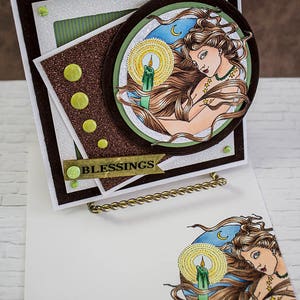 Imbolc Goddess Handmade Greeting Card, Pagan Greeting Cards, Goddess Handmade Card, Imbolg Card, Pagan Greetings image 1