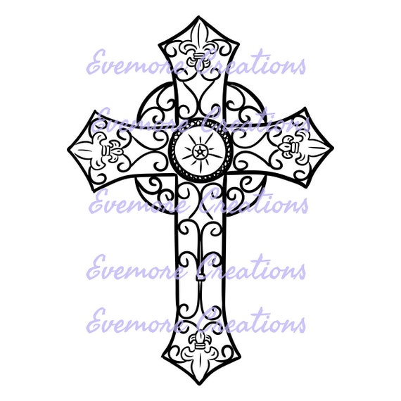 images Decorative Cross Cool Cross Drawings hand drawn fleur cross decorative cross digital clipart etsy