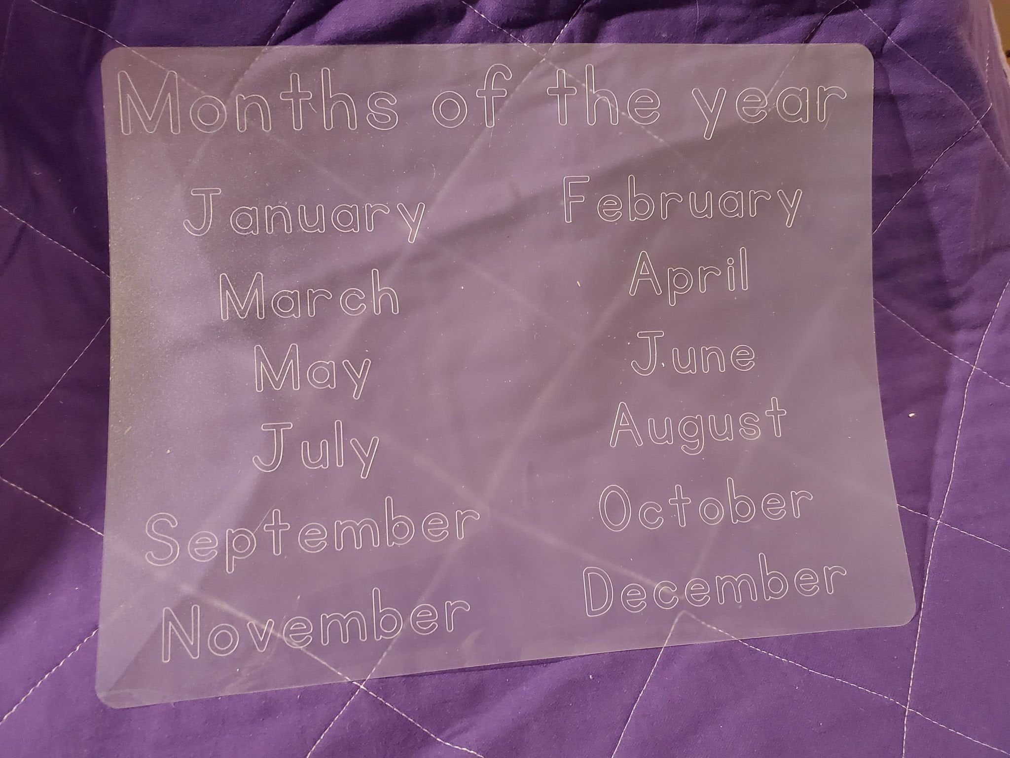 Tracing Mat - Months of the Year - SVG - Homeschool - Cutting File ...