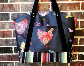 Acorn Tote Cotton Shopping Bag Picnic Bag Sports Bag Market Bag Yoga Bag Shoulder Bag Handmade Large