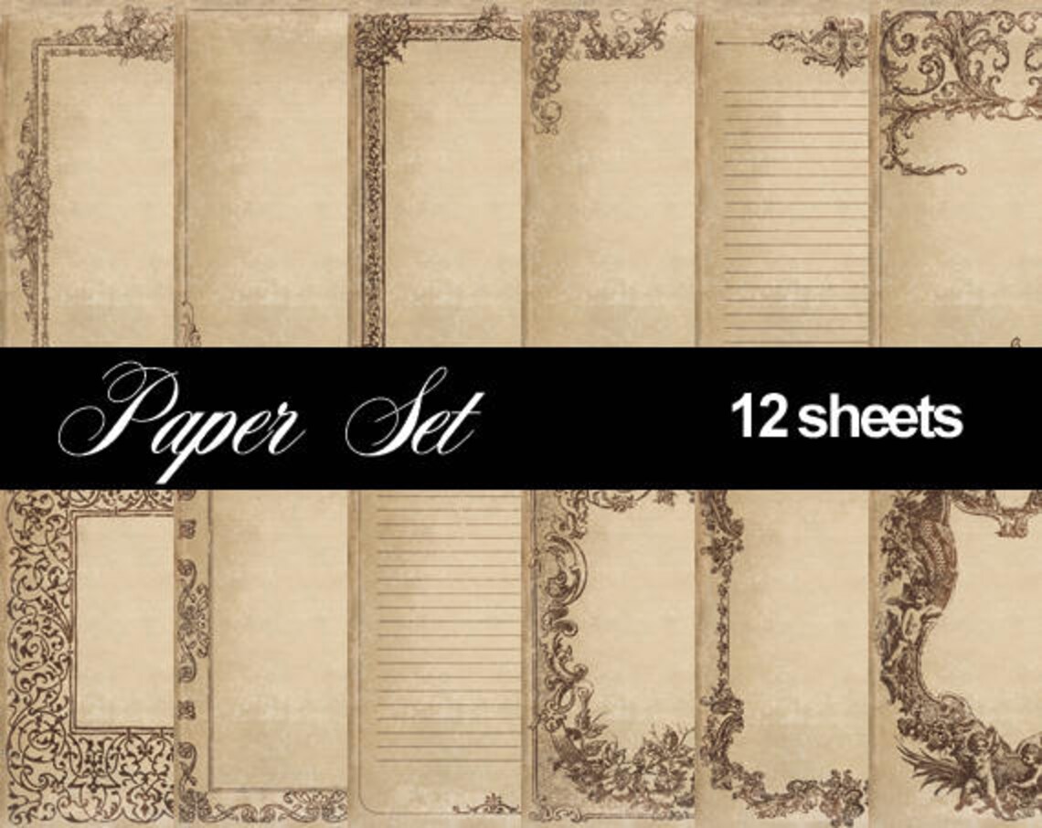 Vintage Victorian Digital Papers Printable Set Antique Sheets Etsy Canada