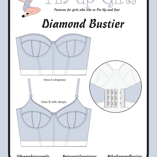 Diamant Schaumstoff gefüttert Bustier Muster