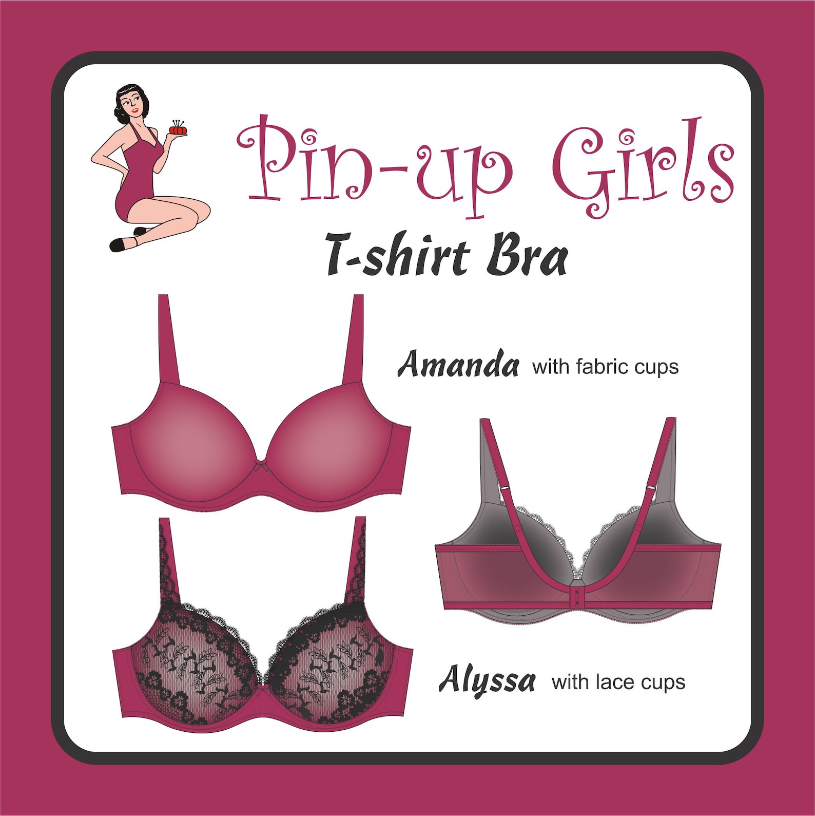 AMANDA & ALYSSA Tshirt Bra Pattern From Pin up Girls Etsy