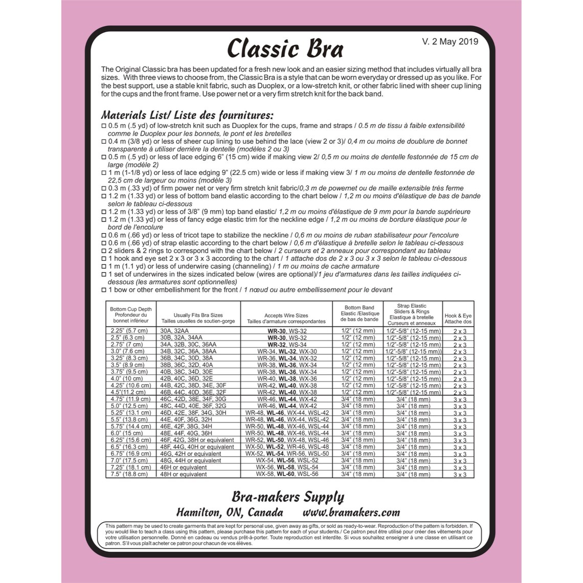 CLASSIC Bra PATTERN A Pin Up Girls Original Pattern Etsy