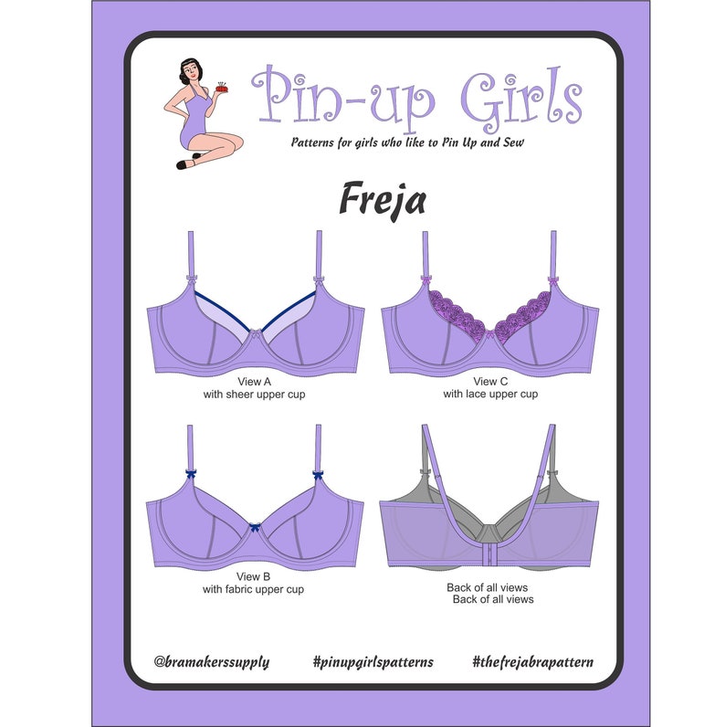 FREJA Bra PATTERN A Pin Up Girls Original Pattern image 1