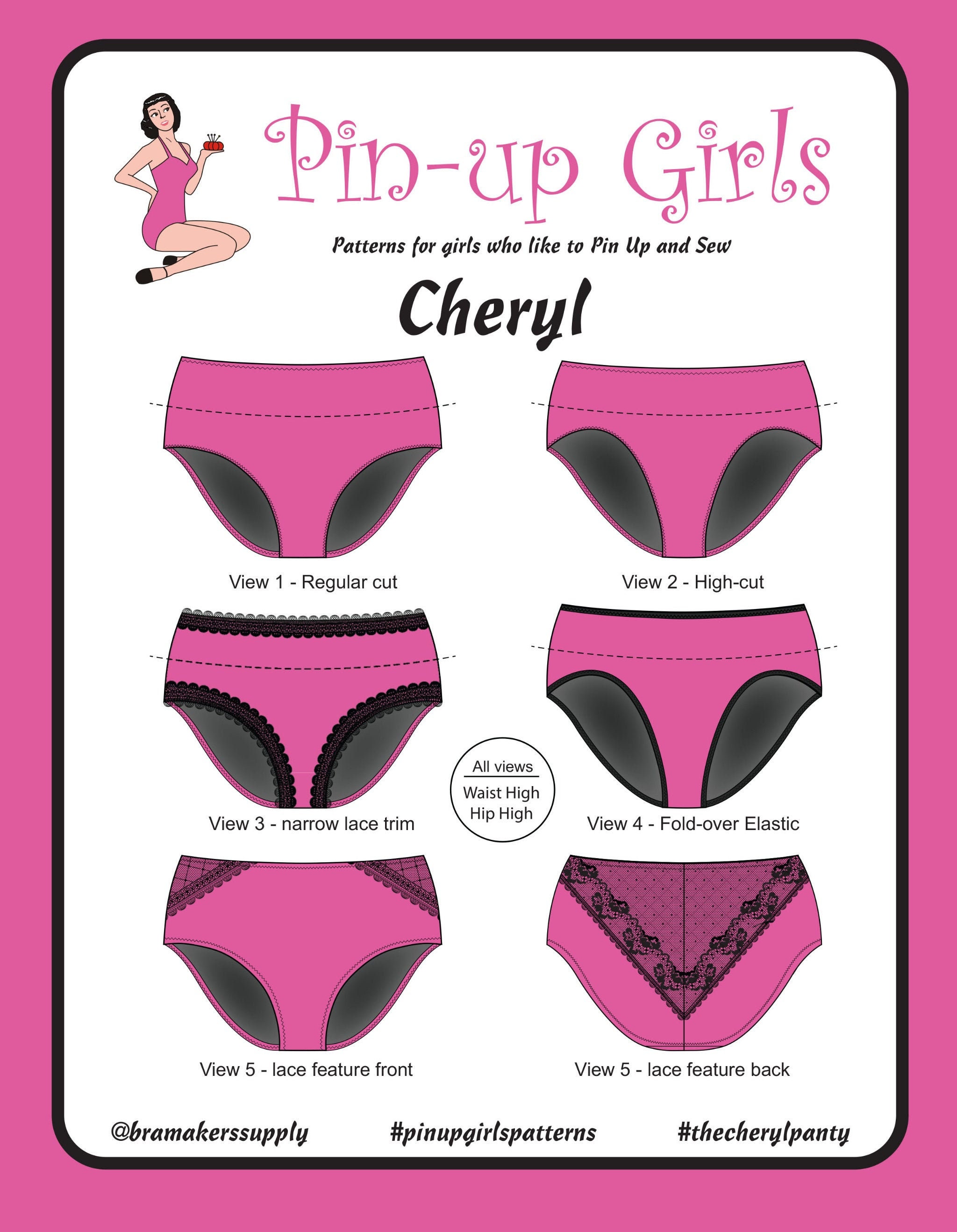 Buy Cheryl Back Seam Panty Pattern by Pin up Girls Online in India